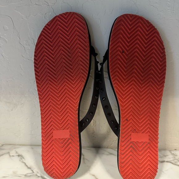 Christian Louboutin Black Studded Flip-Flops - Picture 3 of 3